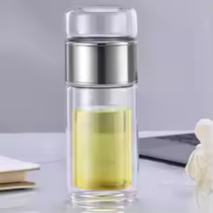Portable 420ML Double Layer Glass Tea Infuser