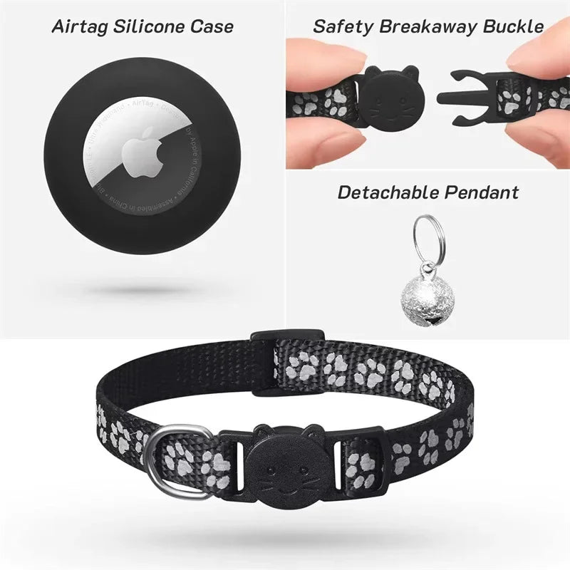 Adjustable Cat Collar Compatible with Apple Airtag