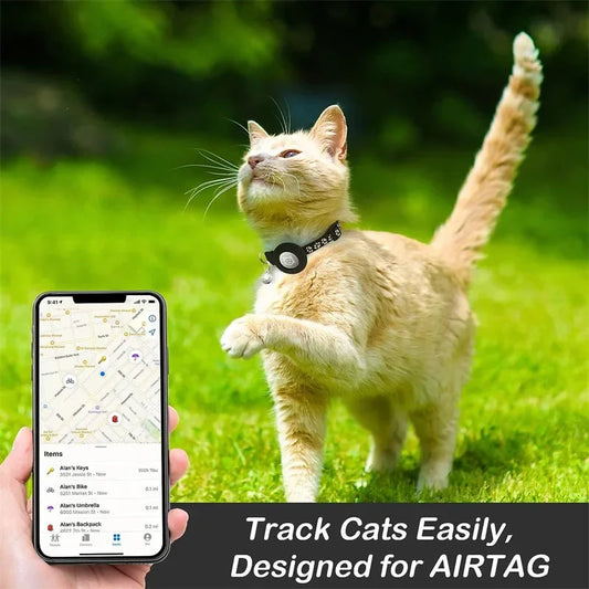 Adjustable Cat Collar Compatible with Apple Airtag
