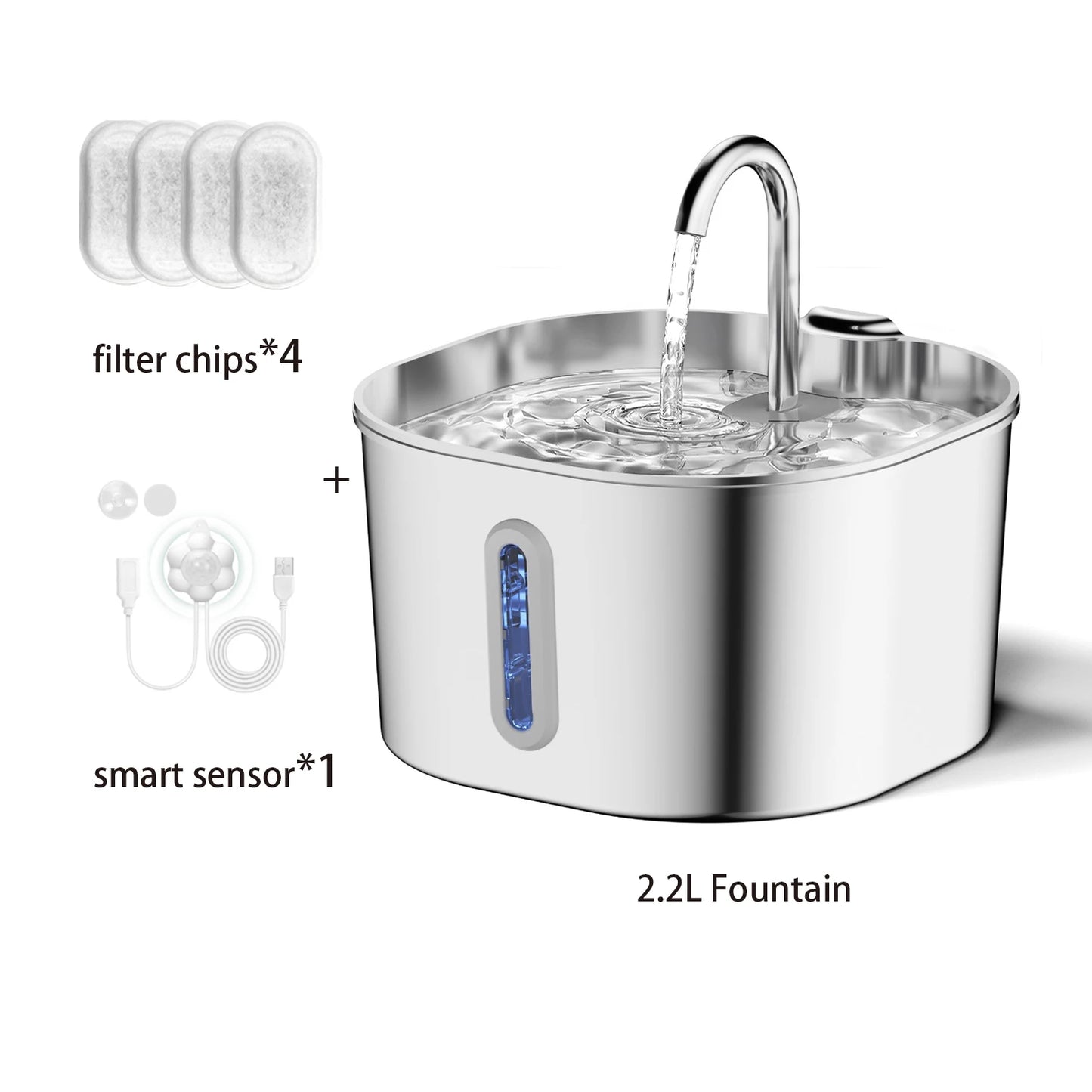 Fresh Flowing Automatic Stainless Steel Pet Water Fountain