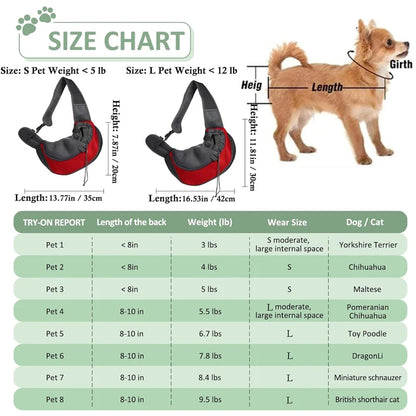 Hands Free Cross Body Pet Sling Carrier